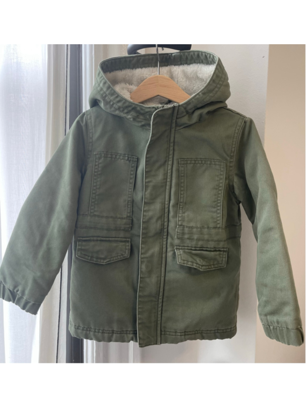 Cat & Jack Green Sherpa-Lined Hooded Jacket Size 4T